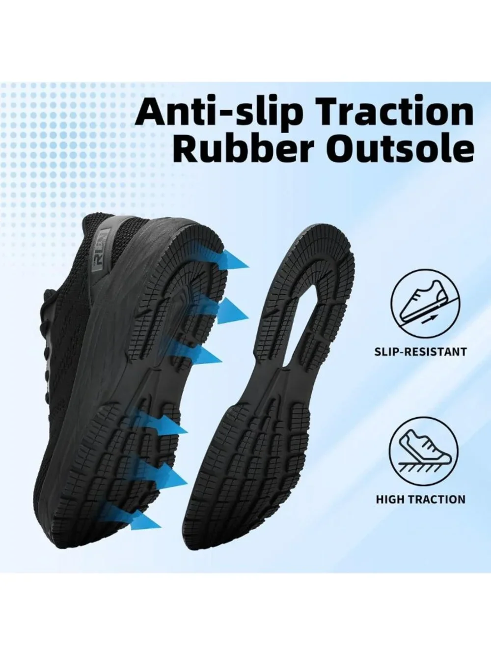Comfortable Wide Toe Box Sneakers for Men - Cushioned Non-Slip Athletic Shoes